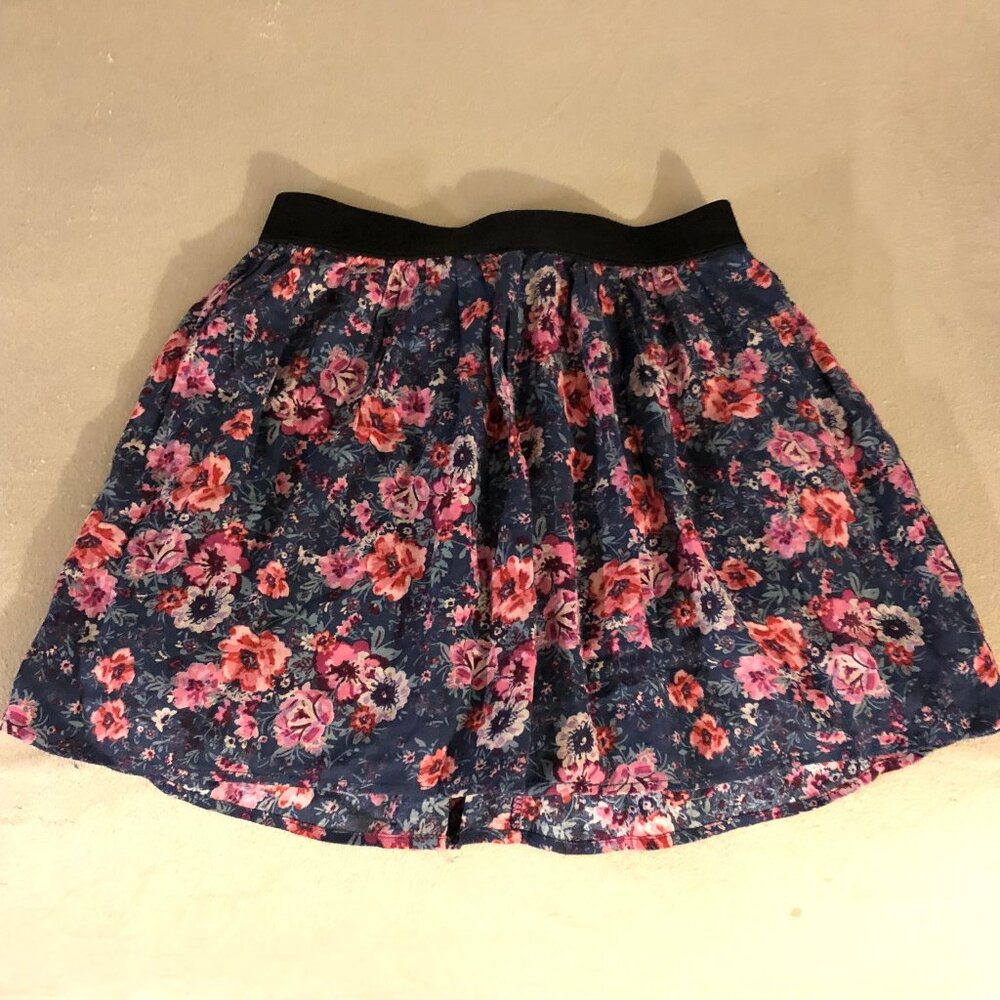 Forever 21 Floral Chiffon Mini Skirt